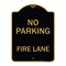 Signmission Designer Series Sign-No Parking Fire Lane, Black & Gold Aluminum Sign, 18" x 24", BG-1824-23622 A-DES-BG-1824-23622 - alternate 1